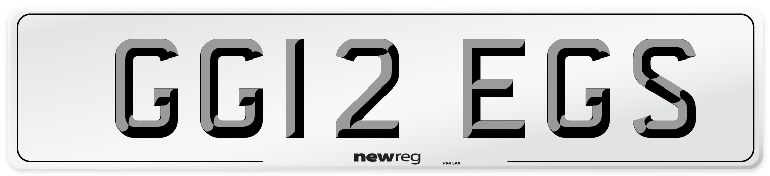 GG12 EGS Number Plate from New Reg